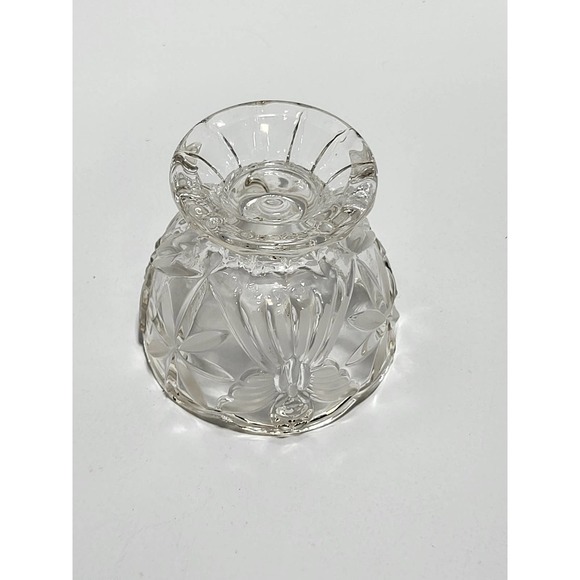 Angel Etched Lead Crystal Small 4in Pedestal Trinket Candy Bowl - Picture 4 of 7